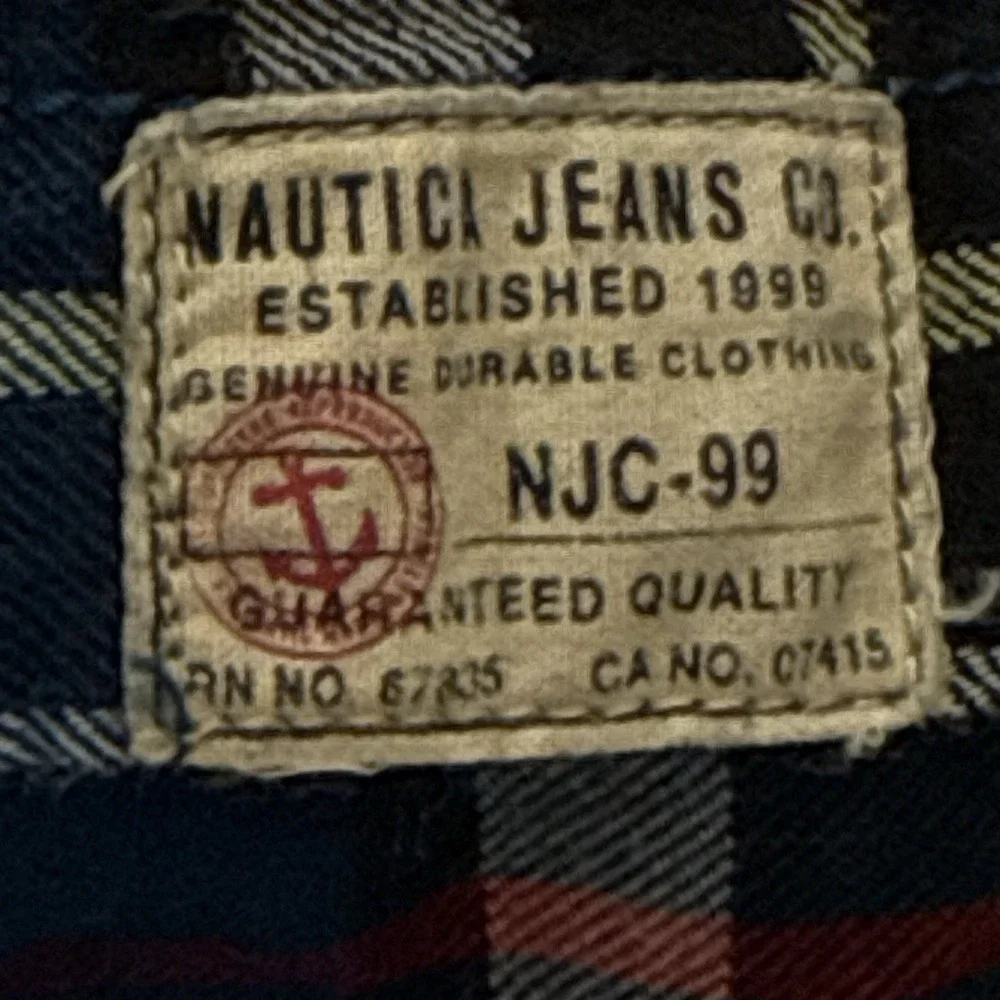 Nautica Jeans Co Men's 3XL Plaid Flannel Shirt Button Down‎